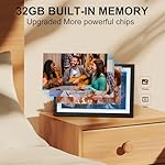 IIQ 15.6-inch Digital Picture Frame with Touch Screen - Auto-Rotation, 1080P IPS Display, 32GB, Dual WiFi & Frameo App, Modern Wooden Frame for Weddings, Home & Photographers - Image 5