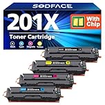 SODFACE 201X 201A Toner Cartridge Compatible for HP M277dw Toner 201X 201A for Color LaserJet Pro MFP M277dw M252dw M277n M274n M252n CF400X CF401X CF402X CF403X (Black Cyan Yellow Magenta, 4-Pack)
