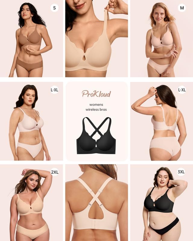 Wireless Bras for Women Wave Push Up No Underwire Bralettes Seamless Full Coverage Support Lift Everyday Bra - Image 5