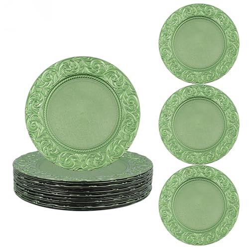 Set de 100 platos cargadores redondos de 13 in miniatura 1