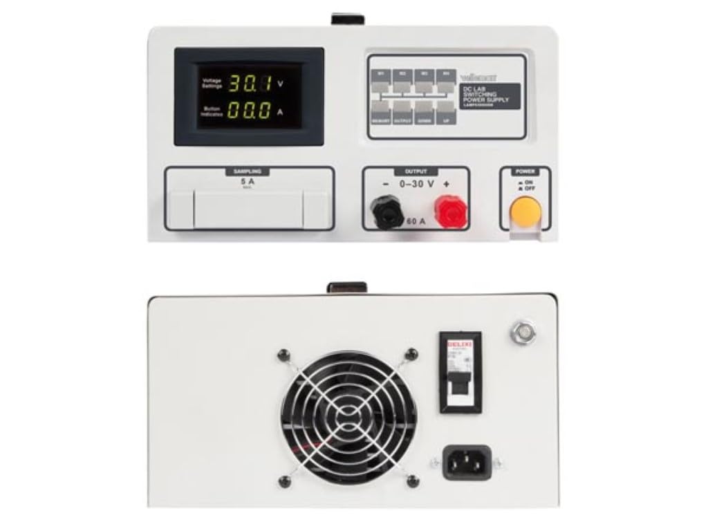 Velleman Labornetzgerät, Schaltnetzteil, einstellbar, 0-30 VDC/60 A, Strombegrenzung, kurzschlussfest, LCD-Anzeige, Grau