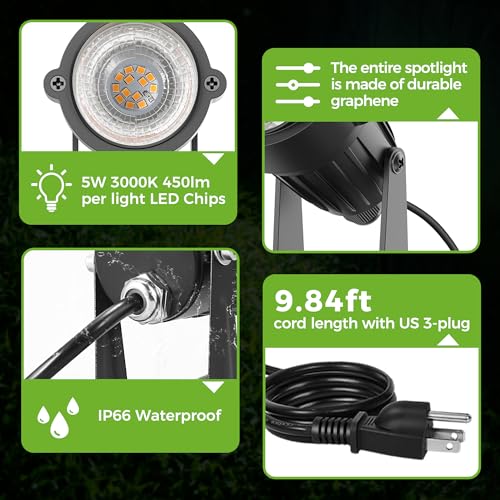 Image of L LOHAS LED Dusk to Dawn Plug in Outdoor Spotlight Warm White 1 Pack