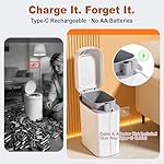 funest Bathroom Trash Can with Lid, Automatic Motion Sensor Trash Can, 3.5 Gallon Garbage Can, Type-C Rechargeable, Bag-Holding Design, One-Pull Auto Packing, Quiet-Close Hinge for Bedroom, Office - Image 3