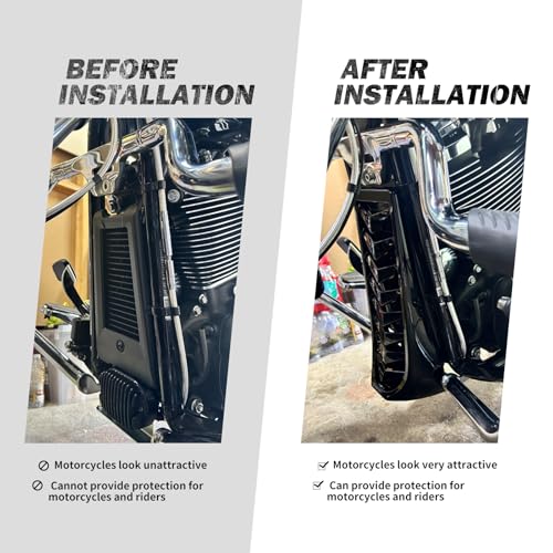 HDBUBALUS Schwarze untere vordere Kinnspoiler Air Dam Verkleidung Abdeckung für Harley Softail Street Bob Breakout Fat Bob 2018-2021