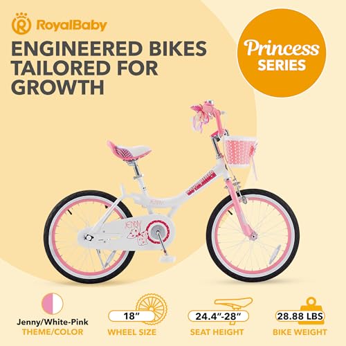 Image of Royalbaby Princess Girls Kids Bike 12 14 16 18 20 Inch Children Bicycle with Basket for Age 3-12 Years