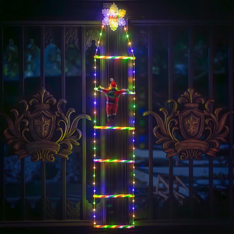 LED Weihnachtsmann Leiter Lichterkette,1.20 Meter 110 LED...