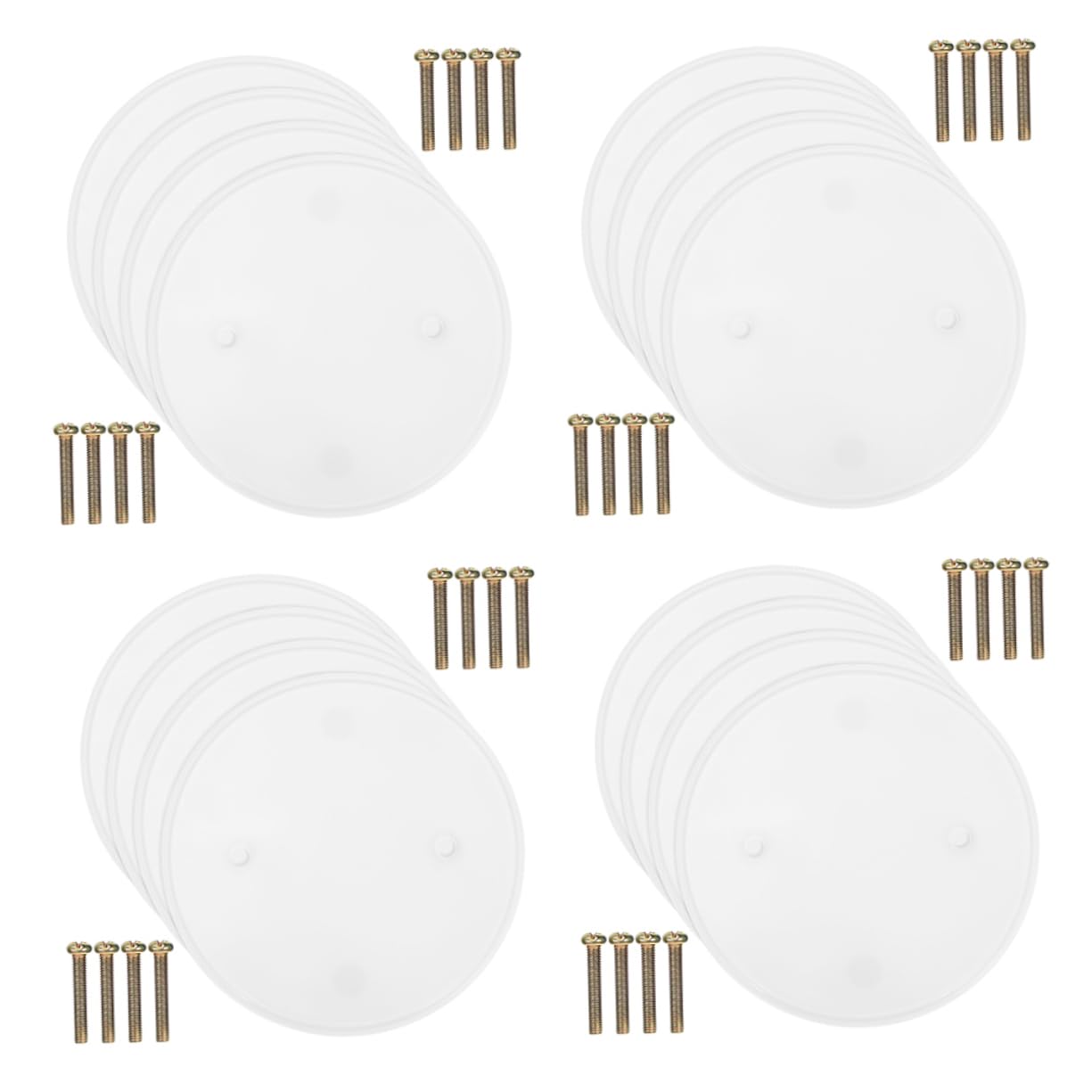 Housoutil 20Pcs Round Ceiling Electrical Cover Plates Blank Protection Covers for Electrical Box Sturdy with Screws Enhances Aesthetic of Your Space Versatile Compatibility
