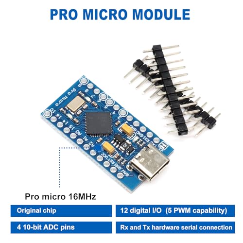 Pro Micro 5V/16MHz avec puce 32U4 et port Type-C pour une programmation stable - 2