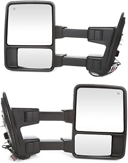 AutoShack KAPFO1320342SPR Driver and Passenger Towing Mirrors Power Black Textured Heated Manual Folding Pair of 2 Replacement for 2001-2005 Ford Excursion 2003-2016 F-250 Super Duty F-350 Super Duty