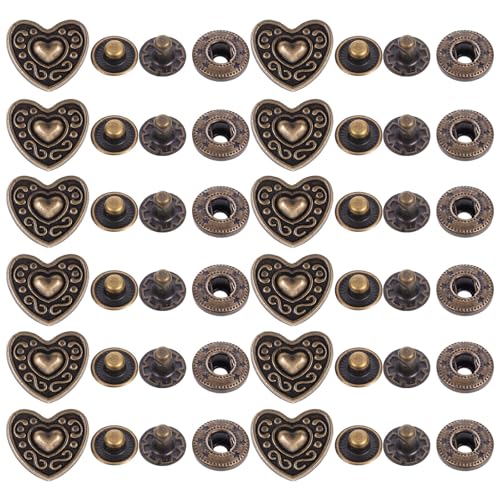 ABOOFAN Boutons-pression en Alliage de Zinc 20 Pièces, Boucle de Portefeuille Motif Dessin Animé, Fermoir Bouton pour Paquet à Main en Bronze, Accessoire Couture pour Loisirs Créatifs