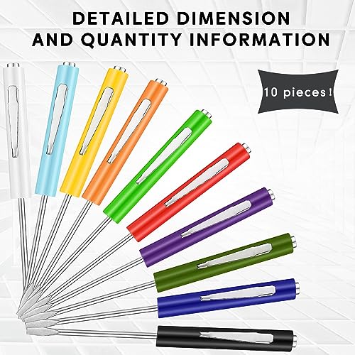 Image of Honoson 10 Pieces Pocket Screwdriver Mini Tops and Pocket Clips Magnetic Slotted Small Screw Driver with a Single Blade Head for Mechanical, Electrician(Colorful)