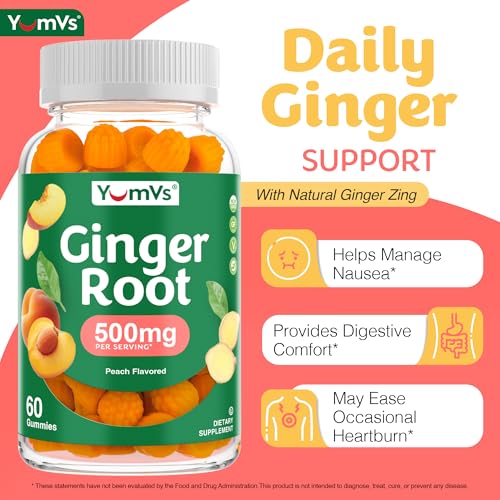 image for YUM-V'S YUM-V'S YumVs Ginger Gummies, 500 mg Ginger Root Extract,