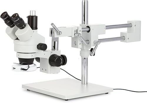 Miniatura 21 de AmScope SM-4TZ-80S Microscopio de zoom estéreo trinocular profesional, ocular WH10x, aumento de 3.5X-90X, objetivo de zoom 0.7X-4.5X, anillo de luz