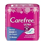 Carefree Ultra Normal Binden mit Flügel, Damenbinden Menstruation, Ohne Parfüm, 12 Stück, 27417