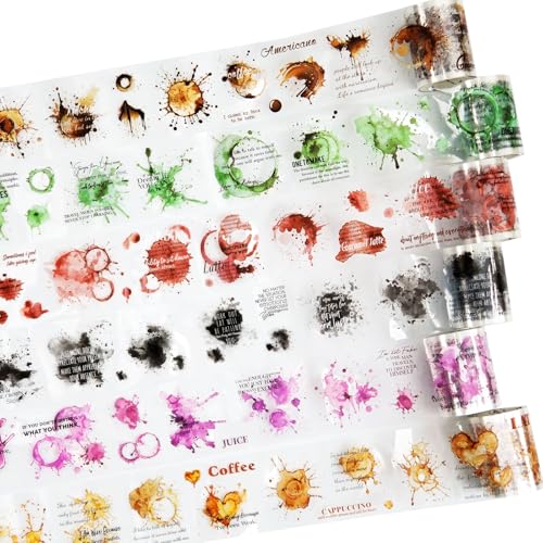 Ruban adhésif en PET vintage Memories of Coffee pour scrapbooking