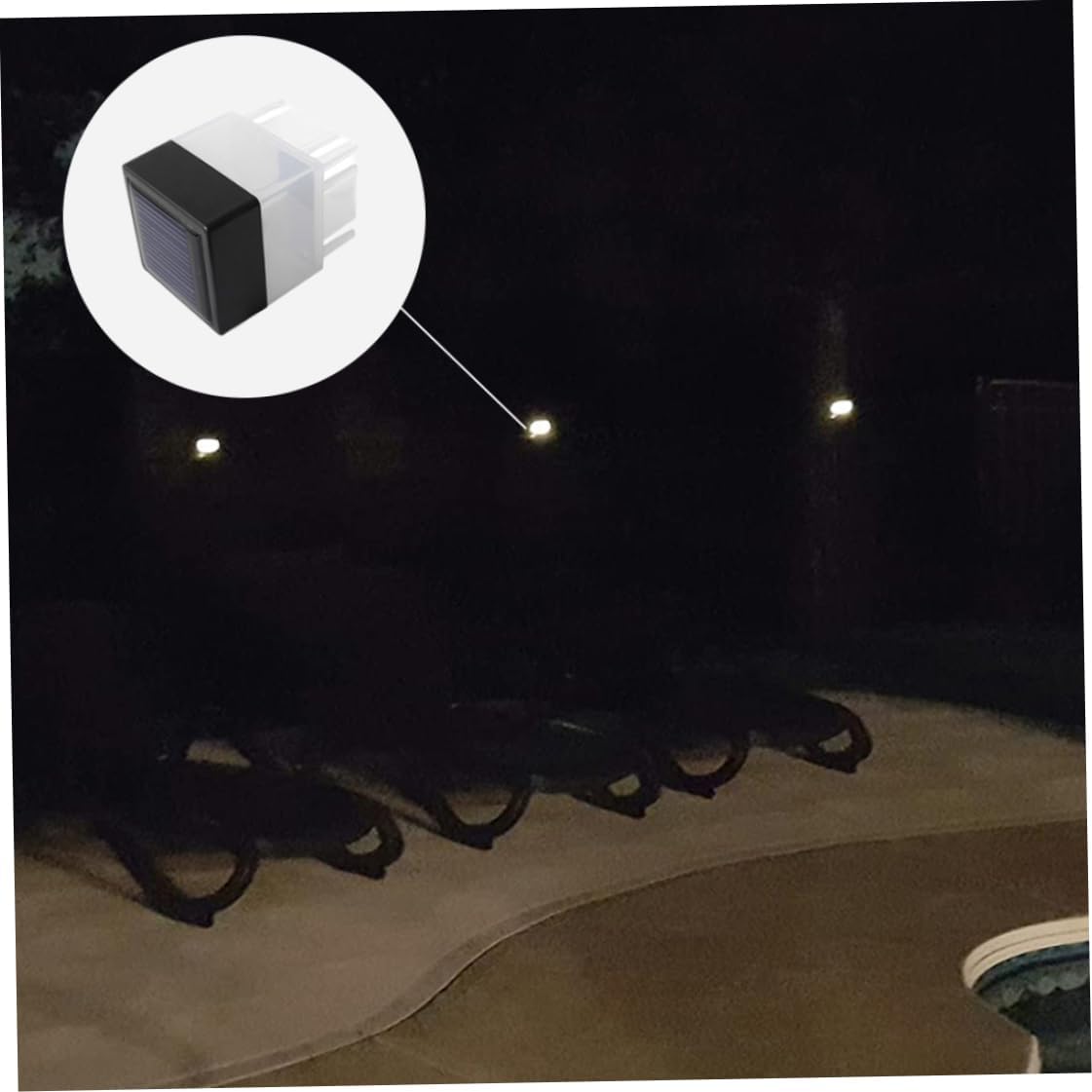 Solar Post Cap Lights 8PCS 1.8x1.8x2.8In Outdoor Fence Lights Waterproof Square LED Garden Patio Decoration for Stairs Lawn Corridor White Light, Decoraciones al aire Libre