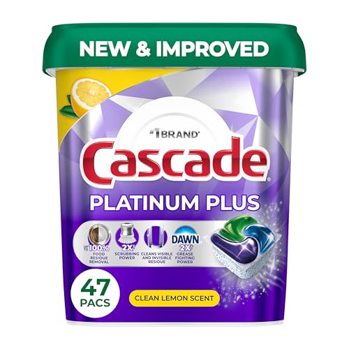 cascade platinum plus dishwasher pods dishwasher detergent dish detergent soap lemon 47 count