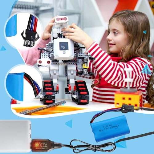 2 Piezas 3000mAh 7.4V Litio RC Batería, Recargables de Iones de Litio de 7,4 V con SM-3P Plug, Cargadores, Li-Ion Batería para Vehículos RC, Tanques, Coches y Robots - imagen 4