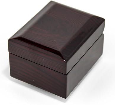 Perfect Little 18 Note Musical Box W. Dark Glossy Wooden Finish - Many Songs to Choose - Its A Small World After All