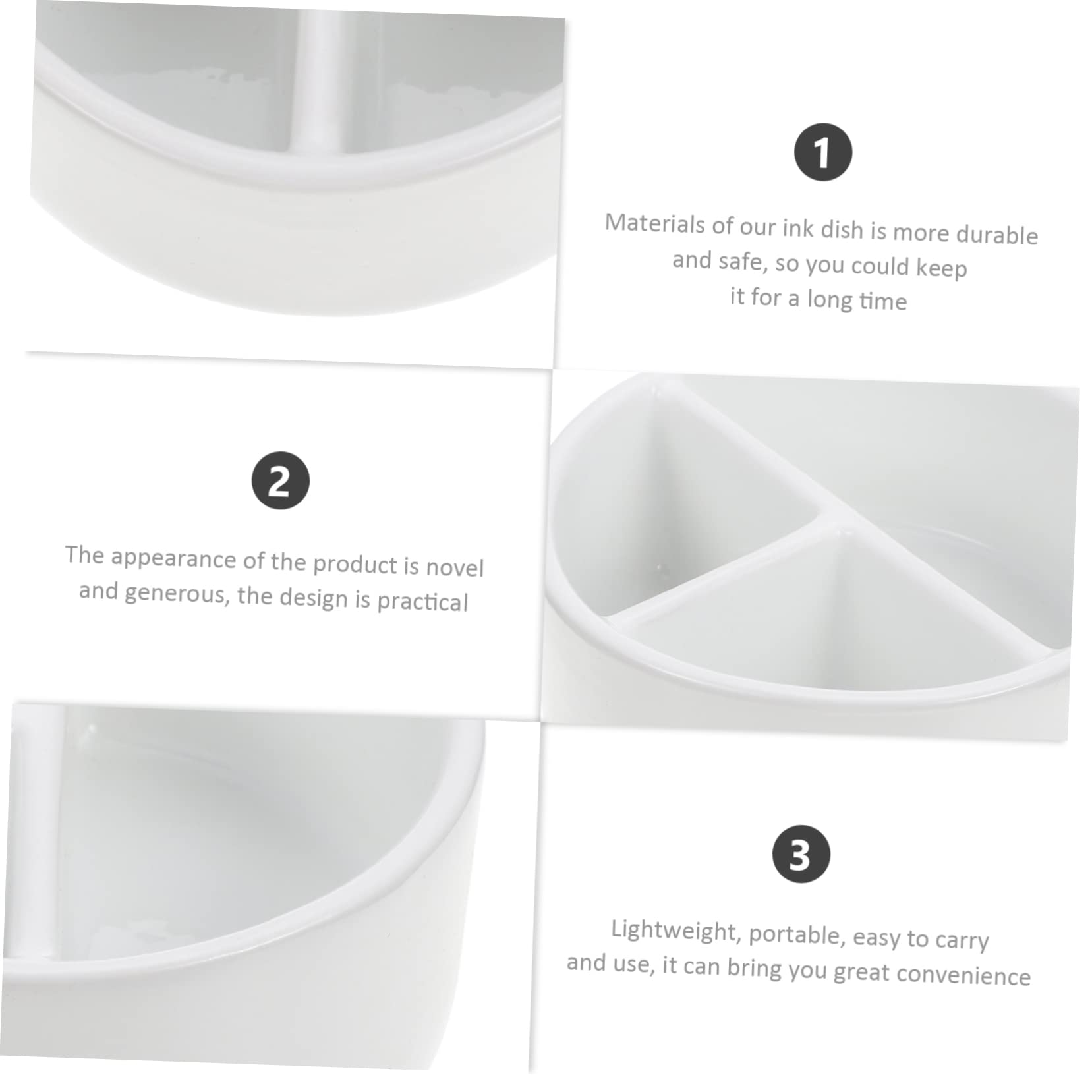 Uonlytech Pot à Pinceaux Portable Blanc Grosse Capacité en Céramique Résistant aux Chocs pour Nettoyage Pinceaux Maquillage pour Artistes et Amateurs de Calligraphie