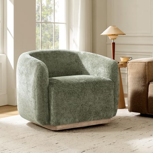 Sillón giratorio tapizado moderno verde musgo