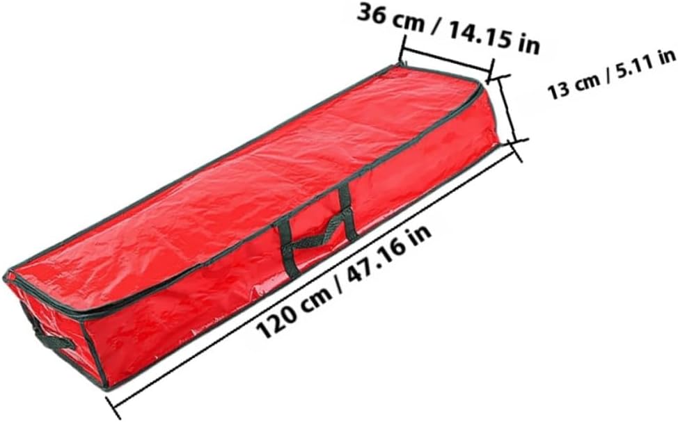 SHINEOFI Christmas Tree Storage Bag Extra Large Waterproof Organizer Pouch with Handles 120x36x13cm Red Holiday Decor Carrying and Storage Solution
