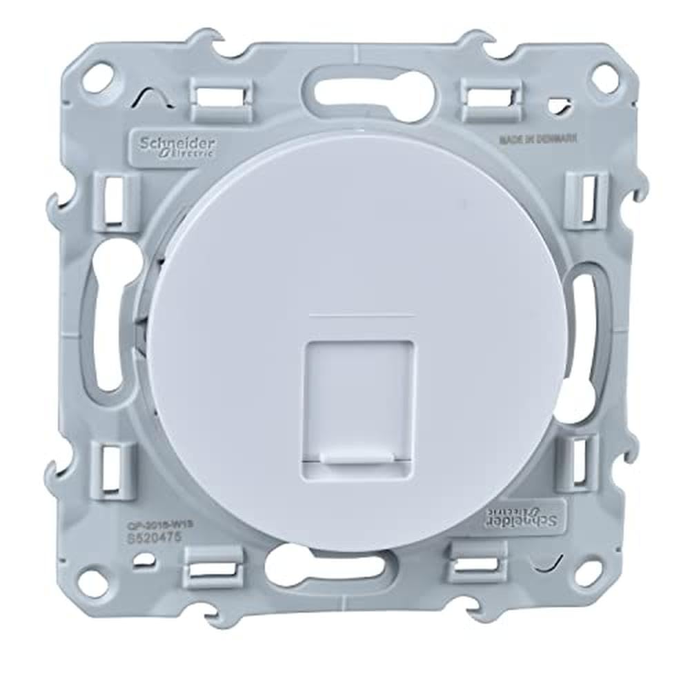 Schneider Electric - Odace, prise RJ45 Blanc, grade 1 (téléphone + informatique) cat. 6 UTP, à vis - S520475