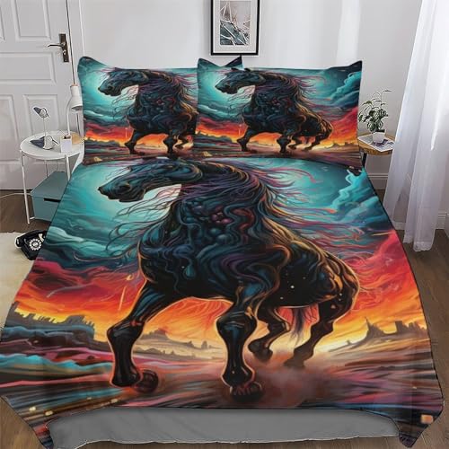 Housse de couette cheval douce en microfibre linge de lit de qualité