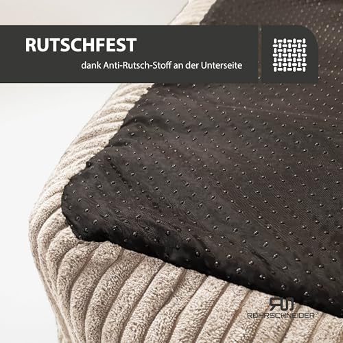 Rohrschneider XXL Eck-Hundebett für große Hunde | Weiche Hundedecke für Ecke aus Cord | Großes Hundebett für große Hunde oder 2 Hunde| Hundekissen Cord in grossen Größen (1 45x63cm)