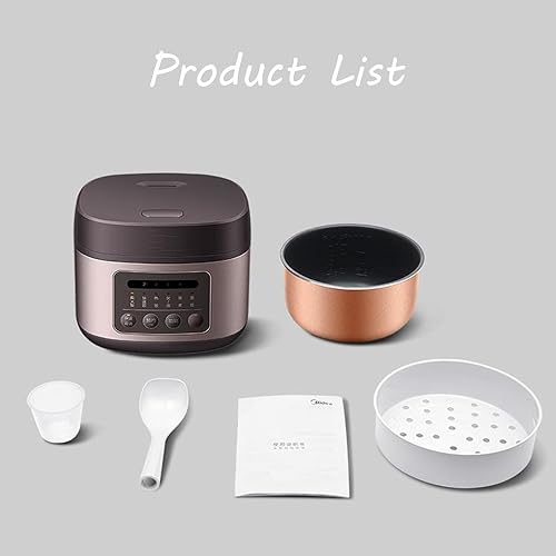 Miniatura 8 de Mini olla arrocera, 8 tazas crudas pequeñas, portátil de 4 litros para 1-3 personas, cocinar y cocinar al vapor verduras saludables, arroz adecuado,