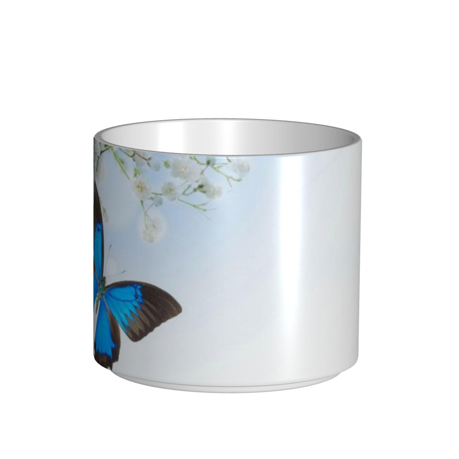 Kwiaty i motyl drukowane kubki ceramiczne o dużej pojemności kubek do kawy