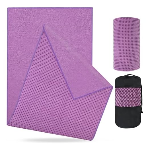 flintronic Toalla de Yoga Antideslizante, Toalla Microfibra Antideslizante, con on Bolsa de Transporte De Malla, Portátil Transpirable, para Hot Yoga Gimnasio Deportes Pilates - 63x183cm