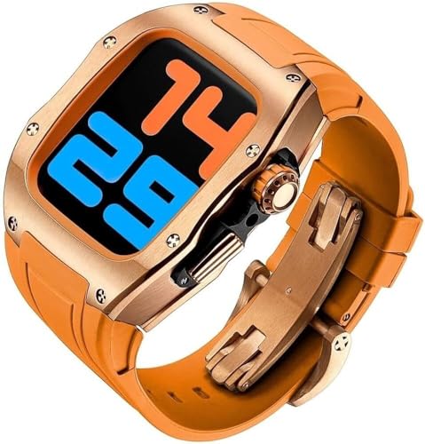 Bracelet en caoutchouc et boîtier sport chic pour Apple Watch 44mm