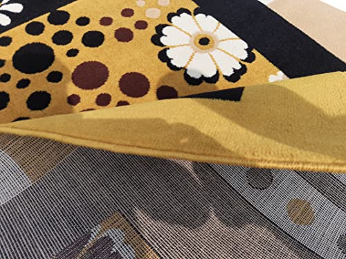 Image of Home Decore Acrylic Carpet for Your Living Room & Drawing Room Aywhere in Your Home (150x210 Yellow Colour)- 5x7 Feet