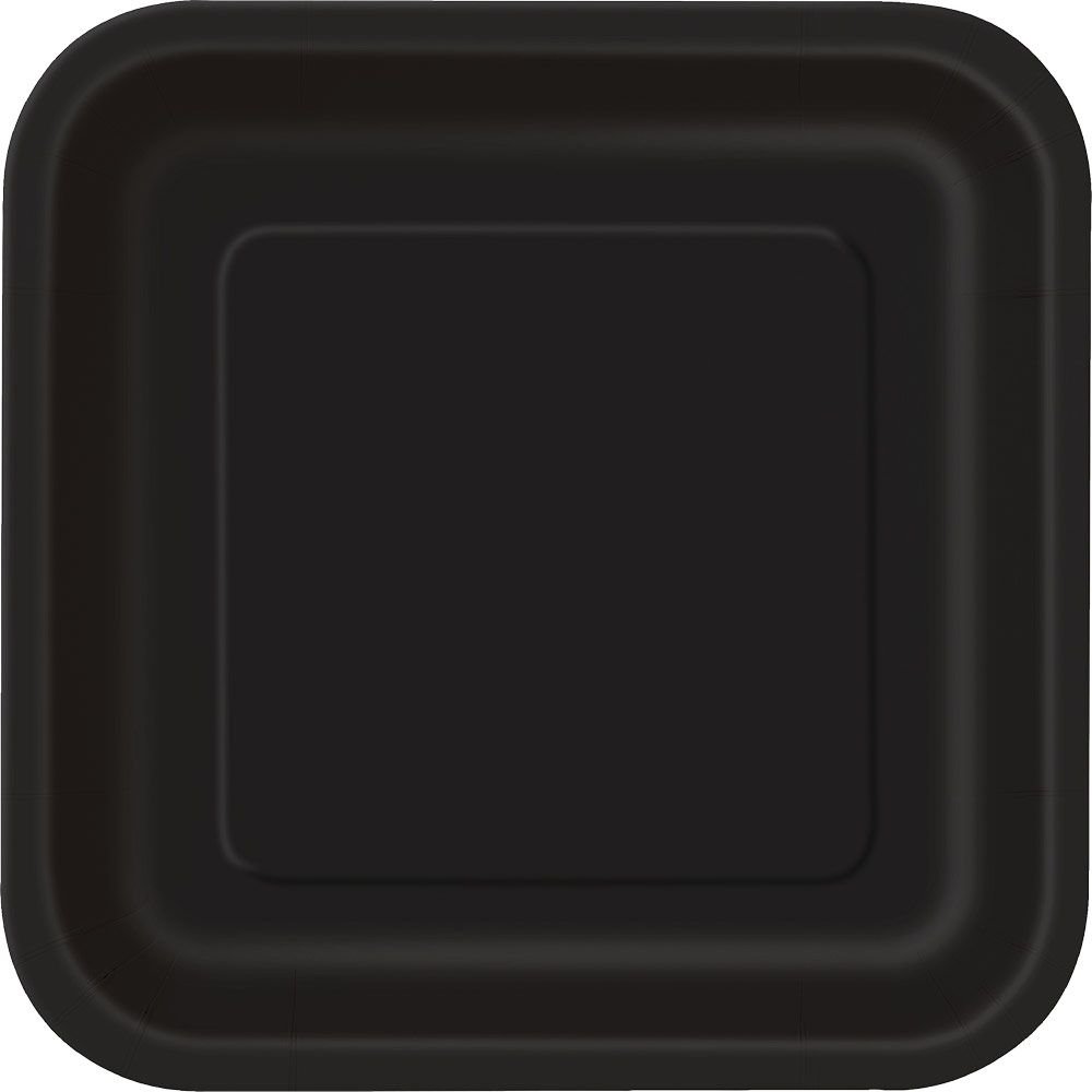 Plates black quadrate 18cm (x16)