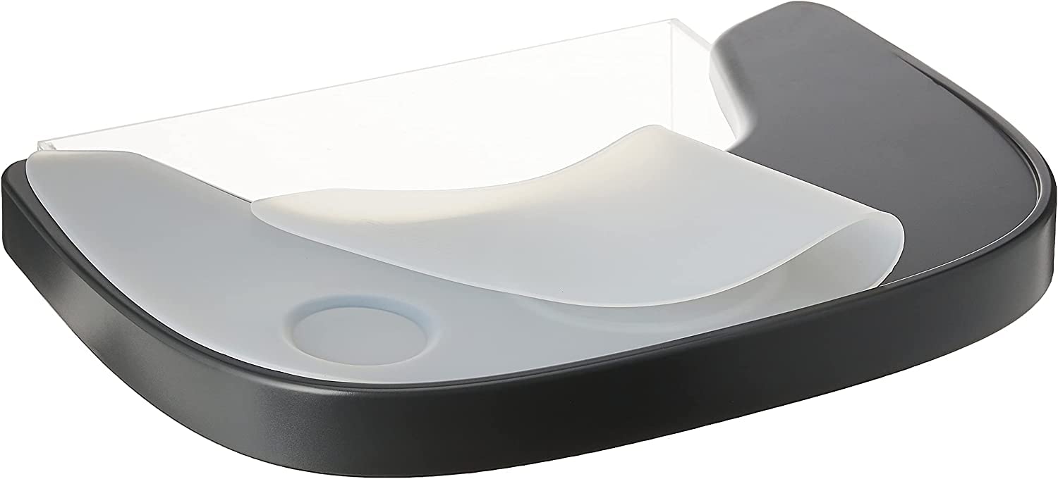 CHILDHOME, Tableta para la trona Evolu 2, Ajustable en profundidad, Fácil de instalar, Con mantel de silicona, Antideslizante, Fácil de limpiar, Antracita