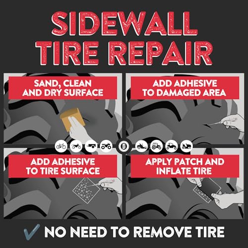 Image of GlueTread Expedition All-Inclusive Off-Road Tire Repair Kit | Repair Any Kind of Tire Damage or Puncture | Includes Sidewall Tire Repair Patches, Plugs, and Colby Emergency Valve Stems