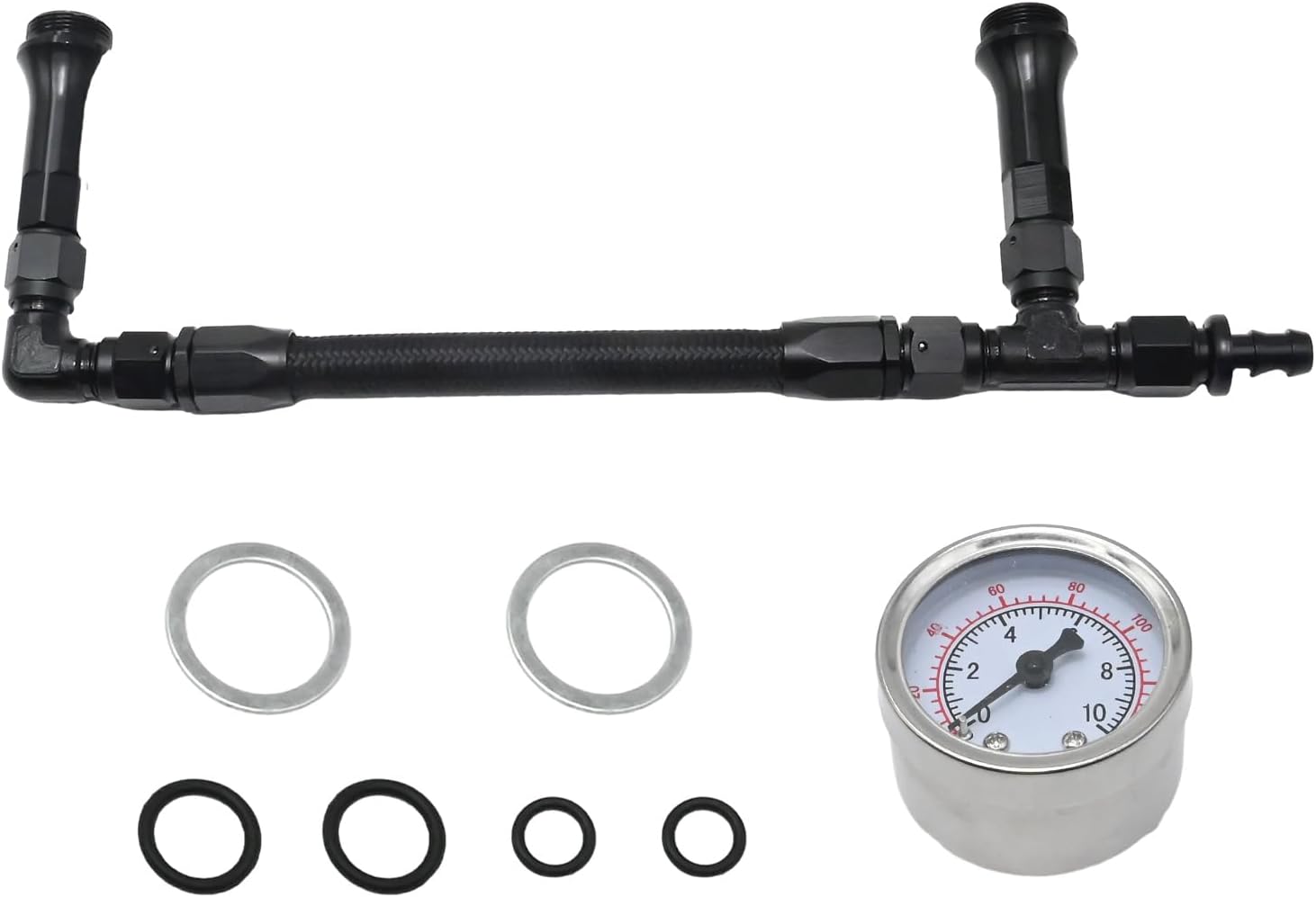 4150 Fuel Braided Line AN6 Automotive Replacement Fuel Lines Carburetor Equipped With Pressure Gauge Replacement for Holley