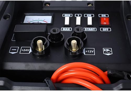 Miniatura 5 de Cargador de batería con ruedas de 12 V24 V y arrancador del motor, arrancador de 300 A con modos de impulso de 35 A, control manual, pantalla de