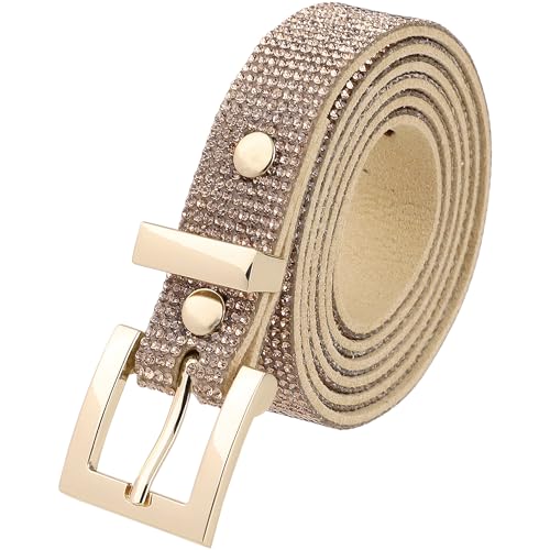 Women Rhinestone Belts, Bling Crystal Sparkly Diamond Shiny Soft Waistband for Party Jeans Dresses