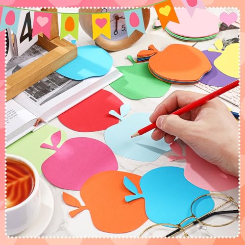 Image of Kisston 360 Pcs Apple Cutouts Paper 3.9 Inch Assorted Color Die Cuts for DIY Craft Projects School Classroom Bulletin Board Decor