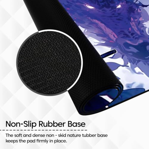 Image of Sounce Anime Series DragonWarrior Anime Mouse pad with Anti-fray Stitching, Waterproof Surface & Non-Slip Rubber Base Stitched Edges Gaming Mouse Mat for Laptop | Office & Home Use (60cmx34cm)