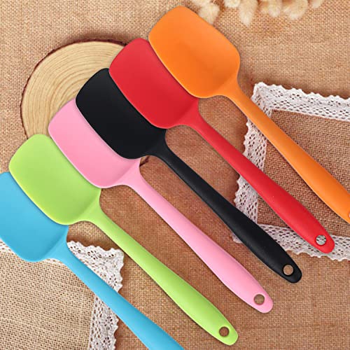 Silicone Spatulas, 8.2 Inch Small Rubber Spoon Spatula Heat Resistant Seamless One Piece Design Non-Stick Spoonula Flexible Scrapers Baking Mixing Tool (6 Pcs) #TOP2