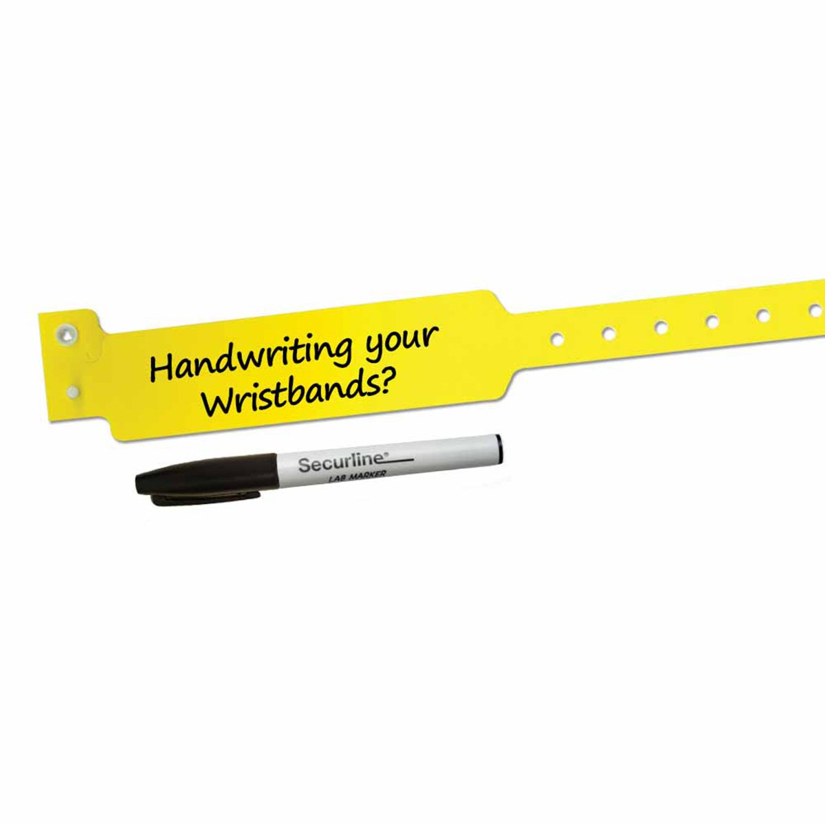 SECURLINE WBW-8710-20 Write-On Wristband Marker X, Black (Pack of 10)