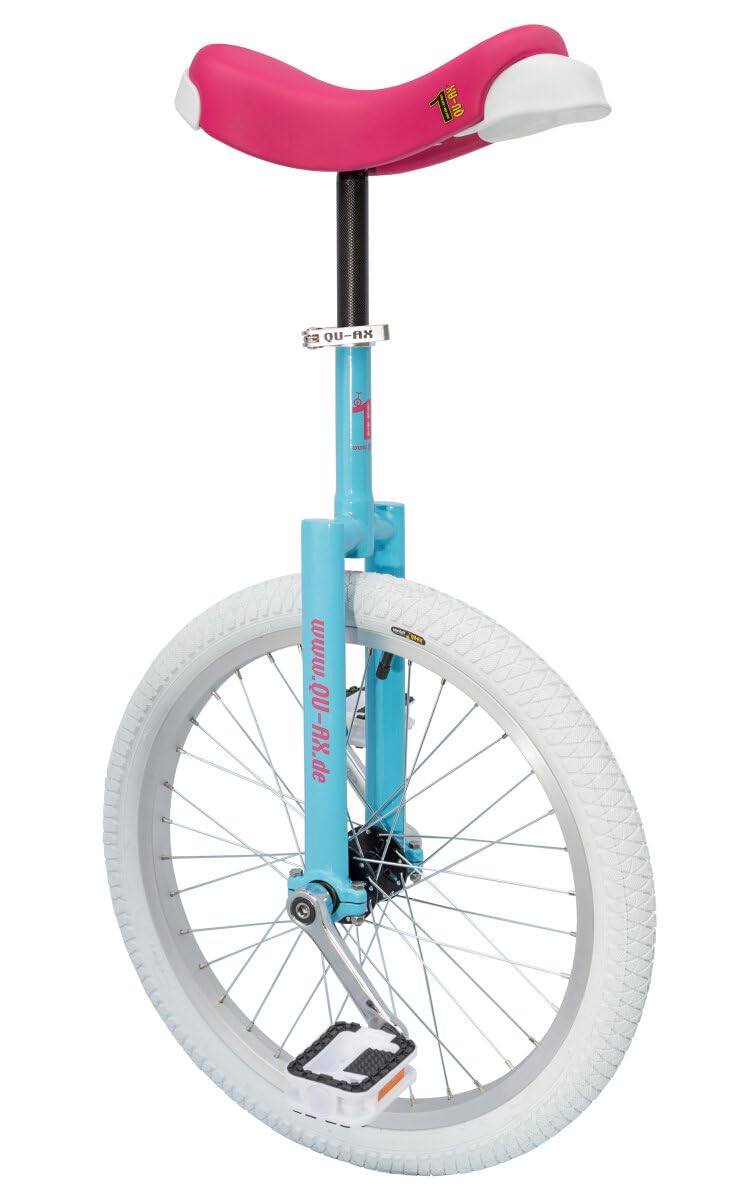 QU-AX MONOCICLO LUXUS 20" LLANTA ALUMINIO CUBIERTA Blanca Color Azul/Rosa