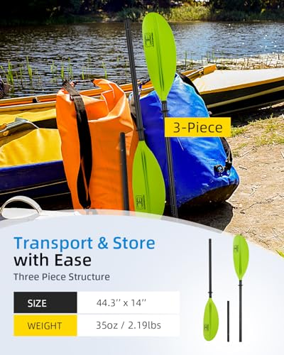 Image of OCEANBROAD Kayak Paddle 230CM /90.5 Inches Carbon Shaft Kayaking Boating Oar with Paddle Leash