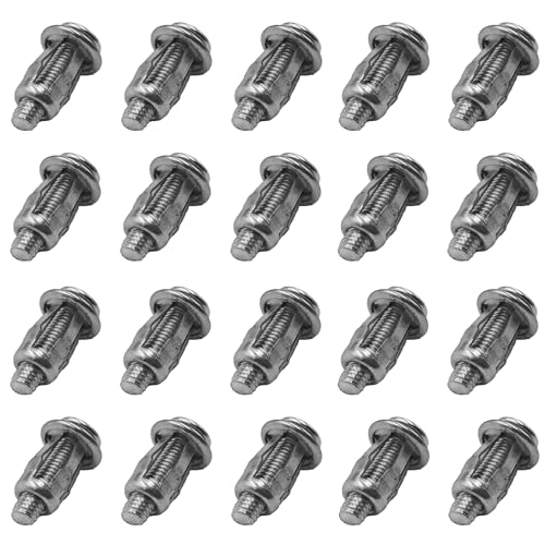 Runseaway 20Pcs M6 x 25mm Heavy Duty Hollow Wall Anchors, Carbon Steel Molly Bolt Drive Anchor Screws Set for Drywall, Plaster, Tile, Thin Walls, Door, Iron Pipe, Secure Fixing Kit