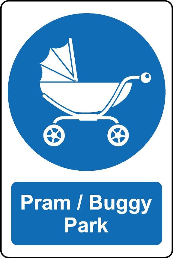 Pram buggy park Safety sign - 1mm Plastic sign (300mm x 200mm)