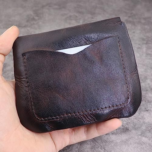 1 Pcs Leather Coin Purse Wallet With Card Slots,Snap Leather Coin Pouch, Coin Organizer, Change Holder,Card Case, Leather Storage Bag for Men & Women 5