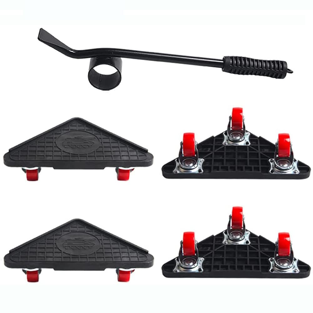 Strumenti Di Spostamento Del Rullo Pesante Della Mobilia,Kit Di Guide Per Mobili Sollevatore Per Mobili,Pad Girevoli A 360 Gradi,Set Di Attrezzi Per Sollevatori Di Mobili Per Divani E Fri(Color:Black)